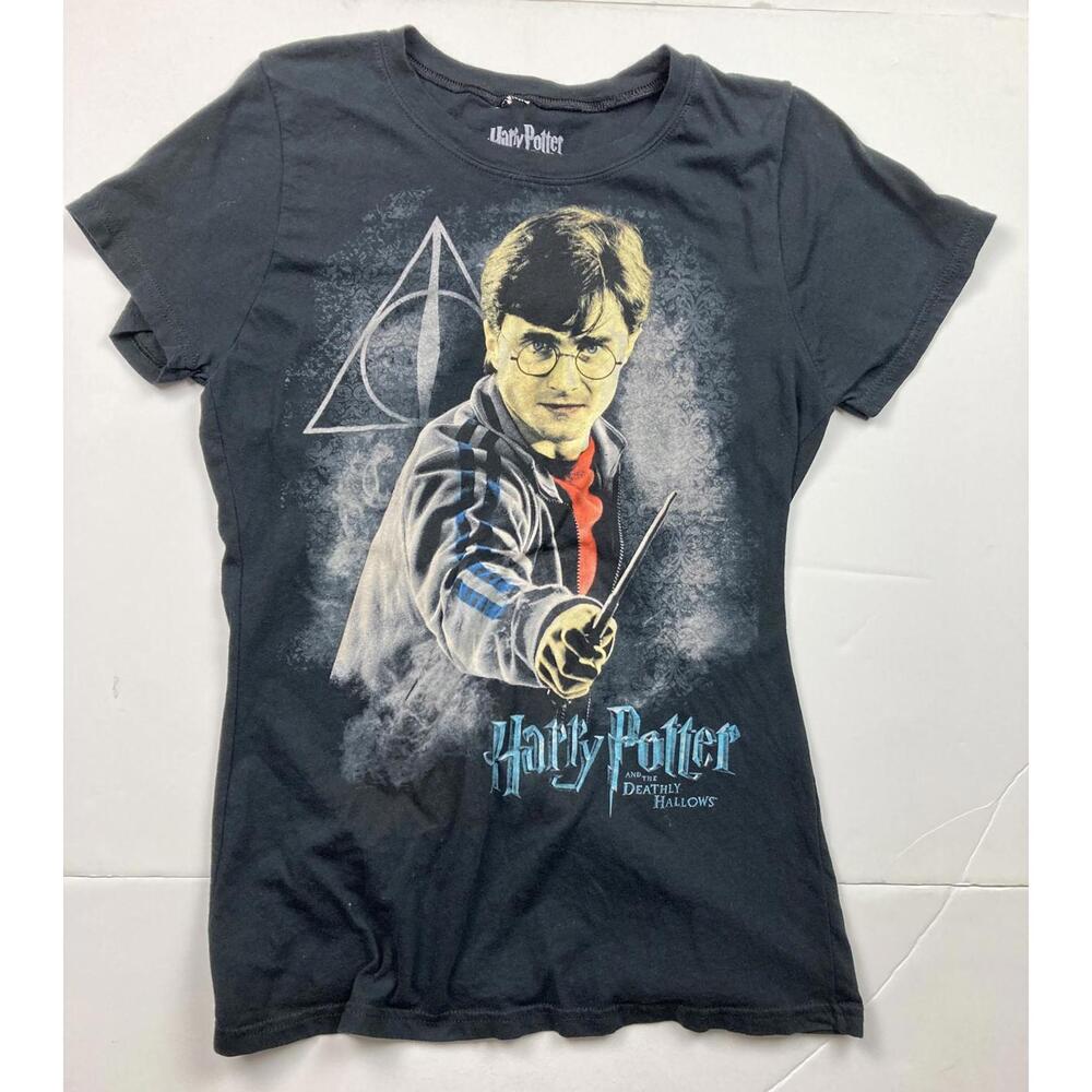 Harry Potter Deathly Hallows Graphic T-Shirt Youth Sz XXL Black Warner Bros Tee